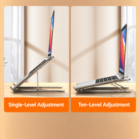 Dudukan Laptop Lipat Bahan Aluminium Alloy, Dapat Disesuaikan, Portabel, untuk Meja Kantor
