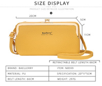 Dompet Wanita Baellerry Model Terbaru, Mini Crossbody dengan Ritsleting, Bahan Kulit PU, Tas Ponsel, Fitur Tahan Lama dengan Rantai
