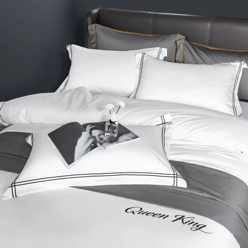 luxury comforter designer bedroom hotel bed cover bed sheet set 100% cotton