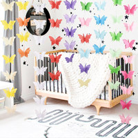 GF Guirlande Colorée Bannière Décorations Papier Dégradé Papillon Suspendu Pour Fête D'anniversaire Mariage Plafond Décor