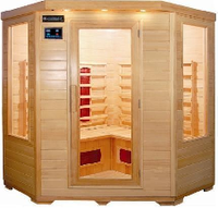 Poêle de sauna infrarouge électrique de luxe pour 6 personnes, en cèdre rouge et bois de pruche, design moderne, écologique, vapeur sèche, usage commercial et domestique