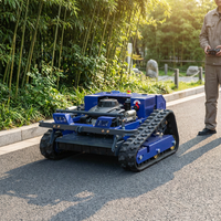 Tondeuses à gazon robotisées sur chenilles robustes à essence télécommandées, prix usine, pour l'entretien routier