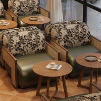Ensemble de salle à manger vintage en bois massif, table et chaises de réception sur mesure, style antique, pour mobilier de restaurant