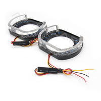 Feux de jour universels pour voiture 5D Slim Version 3CM, anneau halo LED en forme de U, effet œil d'ange en cristal, système d'éclairage automobile 12V