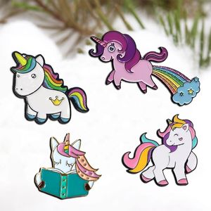 Broche personnalisée en alliage de zinc avec logo promotionnel, motif cheval arc-en-ciel scintillant, en métal, pour cadeau d'entreprise - Product Image 1
