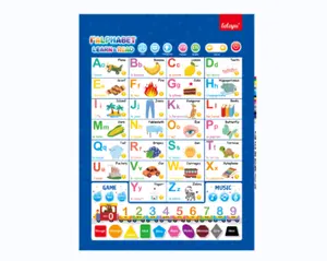 LELEYU новый дизайн французский английский испанский двуязычный настенный плакат разговор постер музыка интерактивный постер электронная игрушка для детей