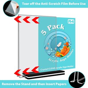 Excefore hai mặt hiển thị khán đài Acrylic Đăng Poster đơn Chủ Cửa hàng khách sạn khuyến mãi ảnh tài liệu nhựa PMMA - Product Image 5