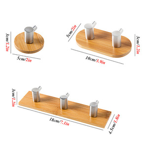 Ganchos dobles impermeables de madera para baño y cocina, superventas, mejor venta, cinturón, llaves, auriculares, ganchos adhesivos - Product Image 2