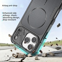 Casing HP Magnetik Tekstur Serat Karbon Grosir Baru untuk iPhone 18 Pro Max 18 Pro, Casing HP Anti-jatuh Magnetik Kuat