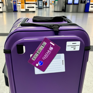 Étiquette de bagage en plastique personnalisée en PVC imprimé, forme unique avec bande de signature, en fibre de carbone acrylique, pour sublimation, vente en gros - Product Image 2