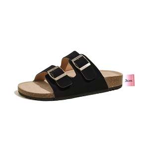 <span class=keywords><strong>Sandalias</strong></span> <span class=keywords><strong>de</strong></span> Ante con <span class=keywords><strong>Doble</strong></span> <span class=keywords><strong>Hebilla</strong></span> para Mujer, Tiras Ajustables, Plantilla <span class=keywords><strong>de</strong></span> Corcho, Suela Antideslizante, Ligeras para Uso Casual <span class=keywords><strong>de</strong></span> Primavera/Verano - Product Image 4
