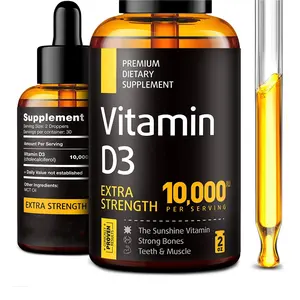 Etiqueta privada de vitamina d3 gotas, vitamina d3 óleo de vitaminas extrato gotas