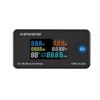 Testeur d'énergie à écran couleur DC KWS-DC200 100A avec shunt 10A 50A 100A pour batterie