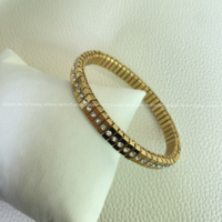 Perhiasan Fashion Unisex Trendy 2025 untuk Pasangan, Gelang Manik-Manik Baja Anti Karat, Emas Perak Moissanite Berlian Mikro, Hadiah