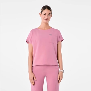 Conjuntos de Uniformes Médicos Personalizados con Cuello Redondo para Enfermeras y Dentistas, de Spandex, Tejido Elástico, Unisex, para Uso Hospitalario, Moda Médica, Venta al por Mayor, con Logotipo - Product Image 1