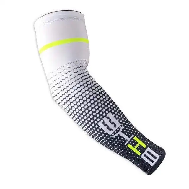 Personnalisé Hommes Gym Courir Coude De Protection Compression Basketball Volleyball Football Sport UV Soleil Cyclisme Glace Soie Cool Bras Manches