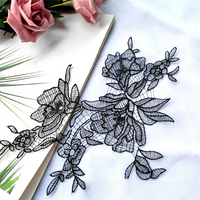 Accessoires de broderie pour robe de mariée, faits main, style Europe-Amérique, en fil de soie, légers, respirants, garniture en dentelle florale