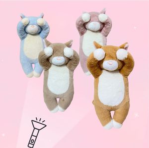 Prix FOB de 8 pouces Jouets en peluche courts Apaisant Animal en peluche Poupée Chat avec yeux couverts PP Coton Remplissage pour garçons - Product Image 2