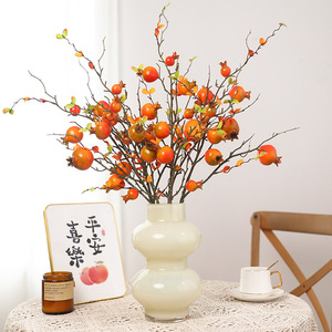 Ramas de Granada Artificiales, Fruta de la Fortuna de Plástico Rojo, Decoración para el Hogar, Decoración para el Año Nuevo Chino - Product Image 2