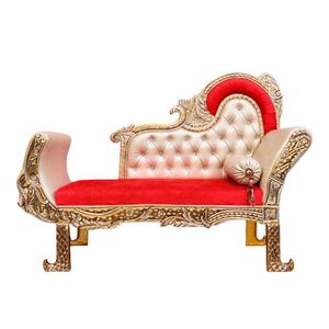 Sofá de Boda Tallado en Oro Real, Chaise Longue de Terciopelo con Respaldo Acolchado, Sofá de Lujo para Decoración de Escenarios y Muebles de Sala de Estar - Product Image 1