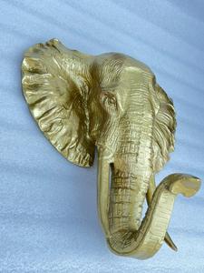 Cabeza de elefante grande de alta calidad, escultura de pared de elefante de Metal, Estatua con acabado en bronce - Product Image 3