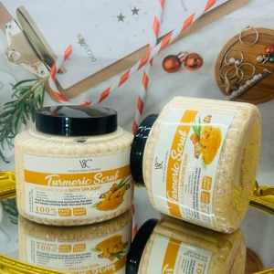 Scrub Sbiancante alla Curcuma per <span class=keywords><strong>Viso</strong></span> e Corpo, Crema Esfoliante Illuminante, Detergente Delicato Idratante per la Cura della Pelle - Product Image 4