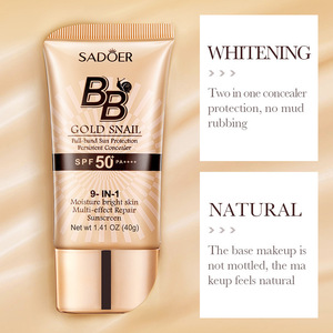 Crème <span class=keywords><strong>BB</strong></span> Solaire Hydratante et Correctrice Waterproof SPF50+ PA+++ au Collagène d'Or, Couleur Ivoire, 40g, OEM Sadoer - Product Image 3