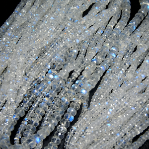 Perles de pierre de lune arc-en-ciel Alifinternational 3-7MM, facettées, en forme de rondelle, pierre de feu bleue, vente en gros, pas cher - Product Image 1