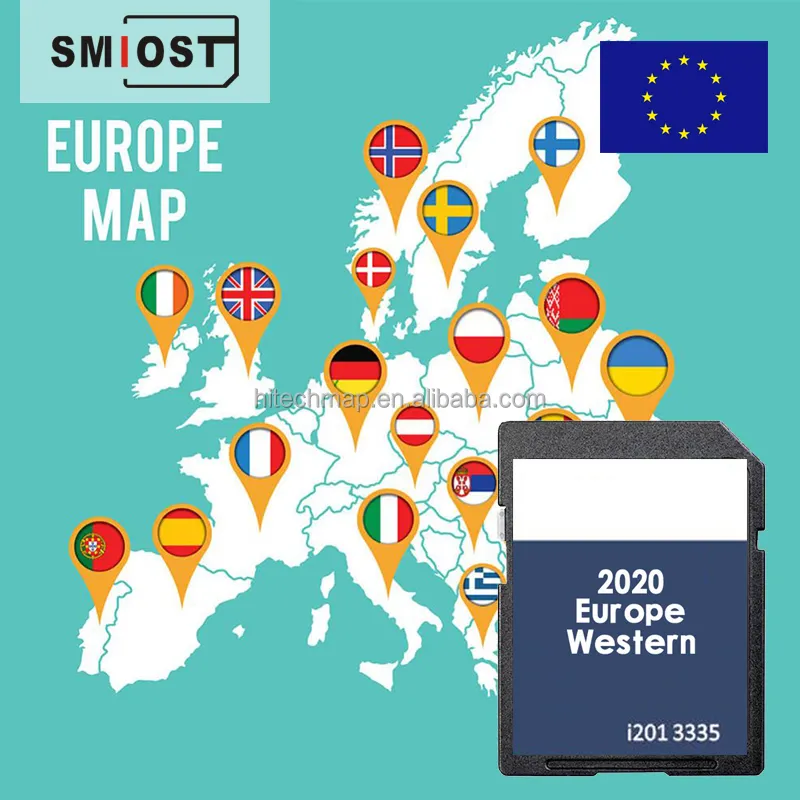 पारगमन शनि नेविगेशन एसडी कार्ड पश्चिमी यूरोप 2020 मानचित्र