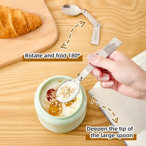 Overnight Oats <b>Jars</b> with Lid and Spoon Set Durable and Stylish Breakfast Cup with Spoon for Milkshake Oat <b>Jars</b> Food Storage - Product Image 6