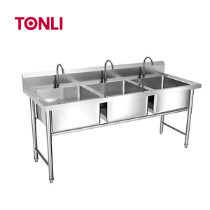Évier double moderne en acier inoxydable avec pare-éclaboussures, idéal pour l'équipement hôtelier et de restauration - Offre Spéciale - Product Image 5