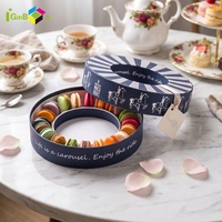 Boîte ronde colorée en carton, emballage de luxe, pour aliments, macarons