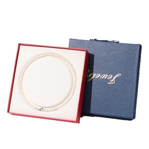 กล่องบรรจุภัณฑ์สร้อยคอมุกแบบกำหนดเอง ฝาปิดลายท้องฟ้าและโลก โบว์ สร้อยคุณแม่ ของขวัญเครื่องประดับสำหรับวันหยุดของคุณแม่ - Product Image 1