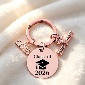 Llavero de Graduación 2026, Chapado en Oro, con Diploma y Dijes del Año, Etiqueta Grabada para Gorra, Recuerdo para la Clase de Graduación - Product Image 2