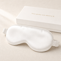 Ensemble de masques pour les yeux en soie de haute qualité avec impression numérique personnalisée pour les centres de spa et de bien-être, argent/champagne/bleu foncé
