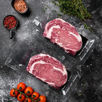 Sacs sous vide lisses personnalisés avec logo, scellés sur trois côtés, co-extrudés, transparents, pour le stockage de viande congelée, de poisson, de céréales et de collations