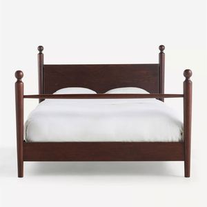 Cama Americana de Madera Maciza con Mimbre y Ratán Natural Antiguo, Perfecta para el Dormitorio, Directo del Fabricante - Product Image 4