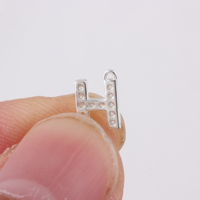 14K emas diisi A-Z jimat alfabet zirkonia 26 huruf liontin untuk DIY kalung gelang anting-anting membuat Perhiasan Aksesoris