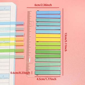 Self-Adhesive PET Material <b>Memo</b> <b>Pads</b> Brightly Colored Transparent Ruler for Back-to-School Season Student Supplies - Product Image 2