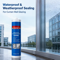 Scellant silicone neutre SANVO EX998, excellente adhérence, résistant aux intempéries, pour façades et vitrages, étiquette privée OEM, 300 ml