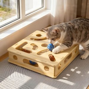 JQ Kattenkrabpuzzel Verrijkingsbox Kattenkrabplank Verrijkingsbox Schuurpapier Binnenin voor Binnenkatten Krabben - Product Image 6