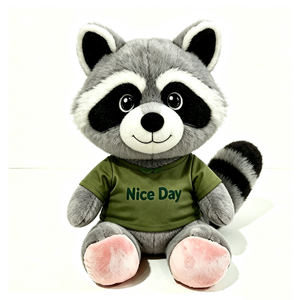 Peluche raton laveur personnalisée assise, Peluche raton laveur avec chemise, Peluche animal raton laveur, Peluche raton laveur mignonne - Product Image 3