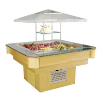 Réfrigérateur commercial pour buffet de salades, équipement de restauration, contrôle numérique de la température, vitrine haute en acier inoxydable