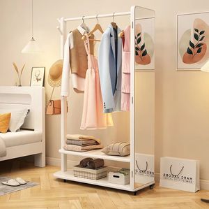 Perchero <span class=keywords><strong>de</strong></span> <span class=keywords><strong>Madera</strong></span> Maciza <span class=keywords><strong>de</strong></span> Longitud Completa, Multifuncional, Todo en Uno, para Colgar Ropa en el Dormitorio - Product Image 2