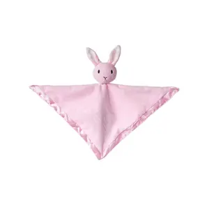 Детское одеяло безопасности с плюшевыми набивными животными, одеяло для младенцев, розовый кролик