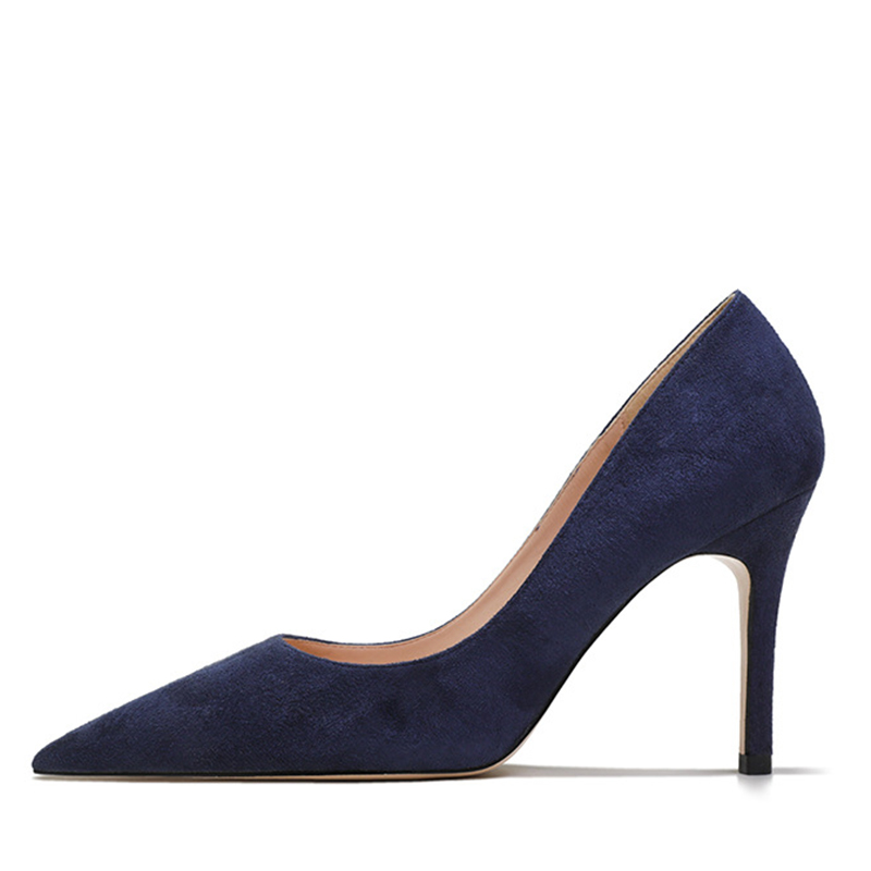 Deep blue suede