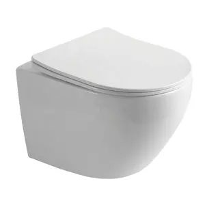 כלים סניטריים אמבטיה ללא שפה P מלכודת קרמיקה בב"ש מים ארון קיר תלוי אסלה