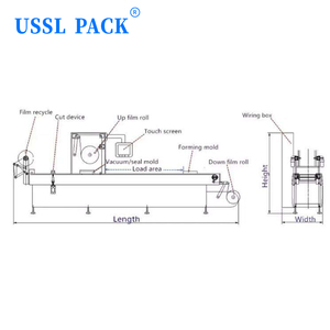 Máquina de Sellado de Bandejas con Alimentación Automática de Doble Rollo de Film DLZ-520AM para Plantas de Procesamiento de Carne, Controlada por HMI, Tipo Suspendido - Product Image 2