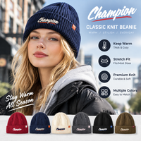 Bonnet brodé en tricot côtelé rayé avec revers, doux, respirant, en acrylique, chaud, pour homme et femme, idéal pour la rue et l'extérieur