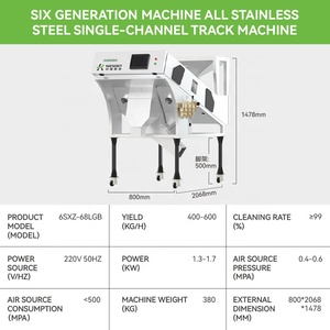 Wesort nhà sản xuất 6sxz-68lgb Nut thép không gỉ máy móc chế biến Hazelnut colour SORTER núi hạt dẻ phân loại máy - Product Image 2